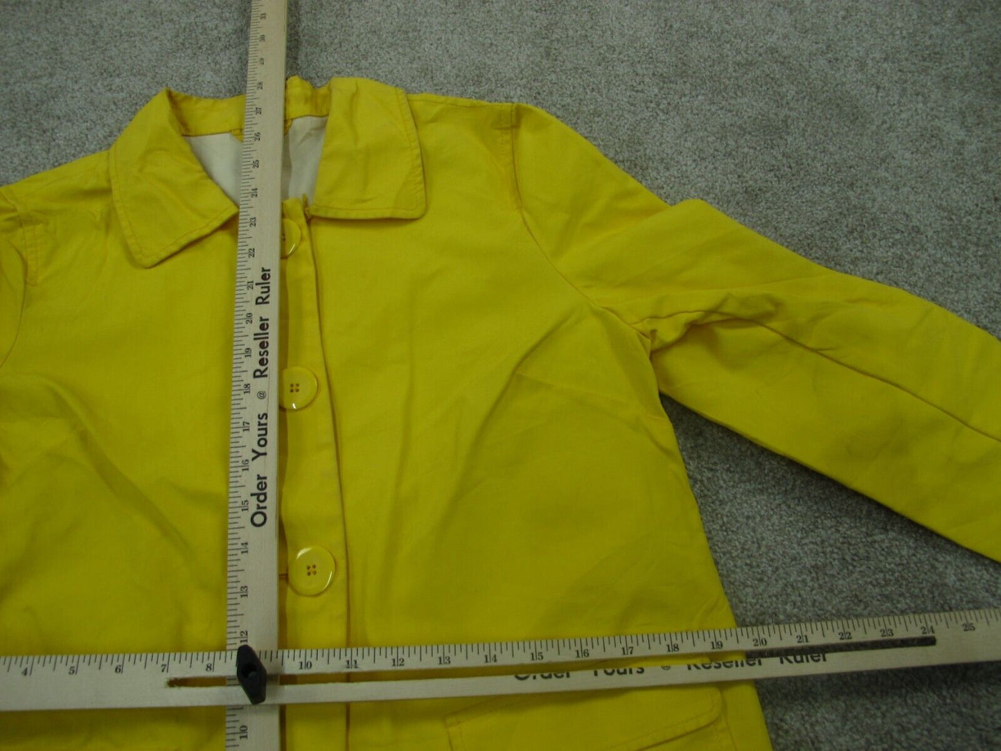 Old Navy Women Blazer Coat Single Breasted Long Sleeves Pockets Yellow Size M