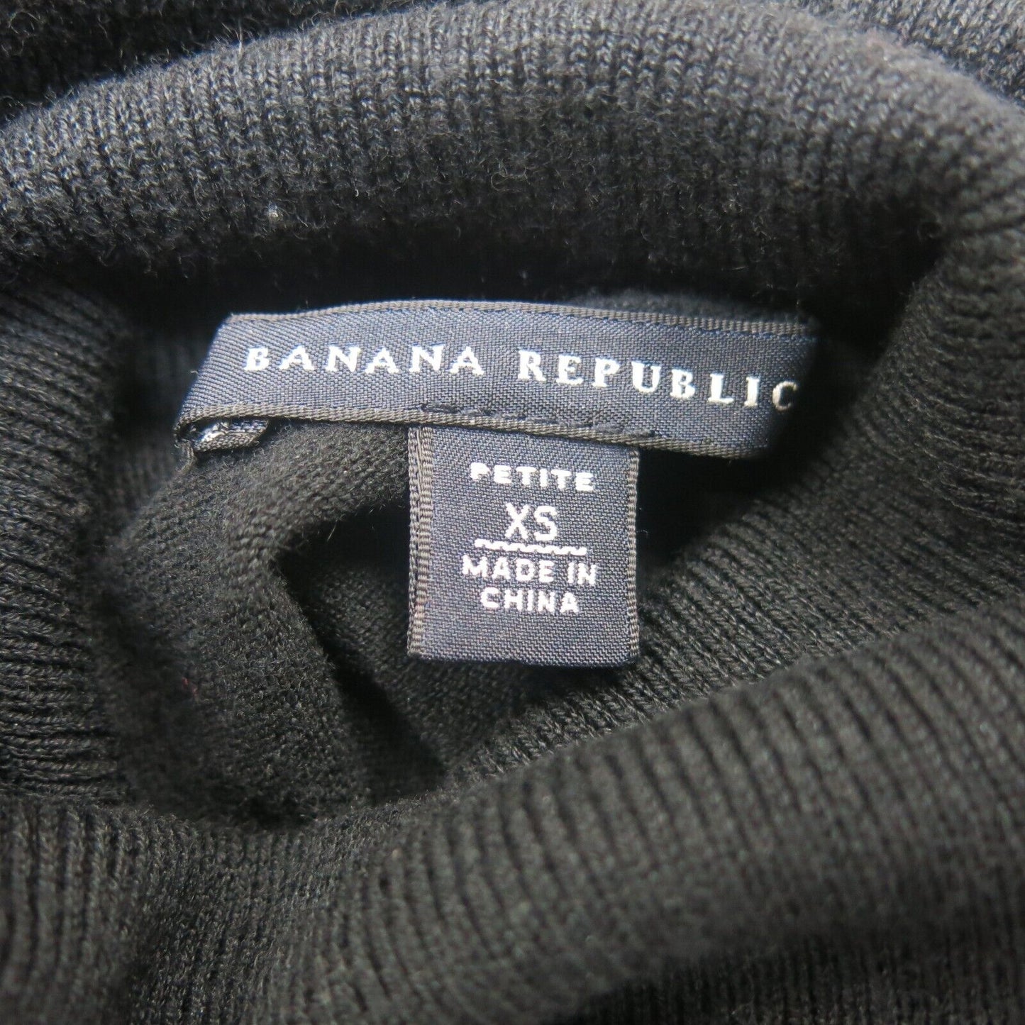 Banana Republic Women Pullover Sweater Knitted High Neck Long Sleeve Black SZ XS