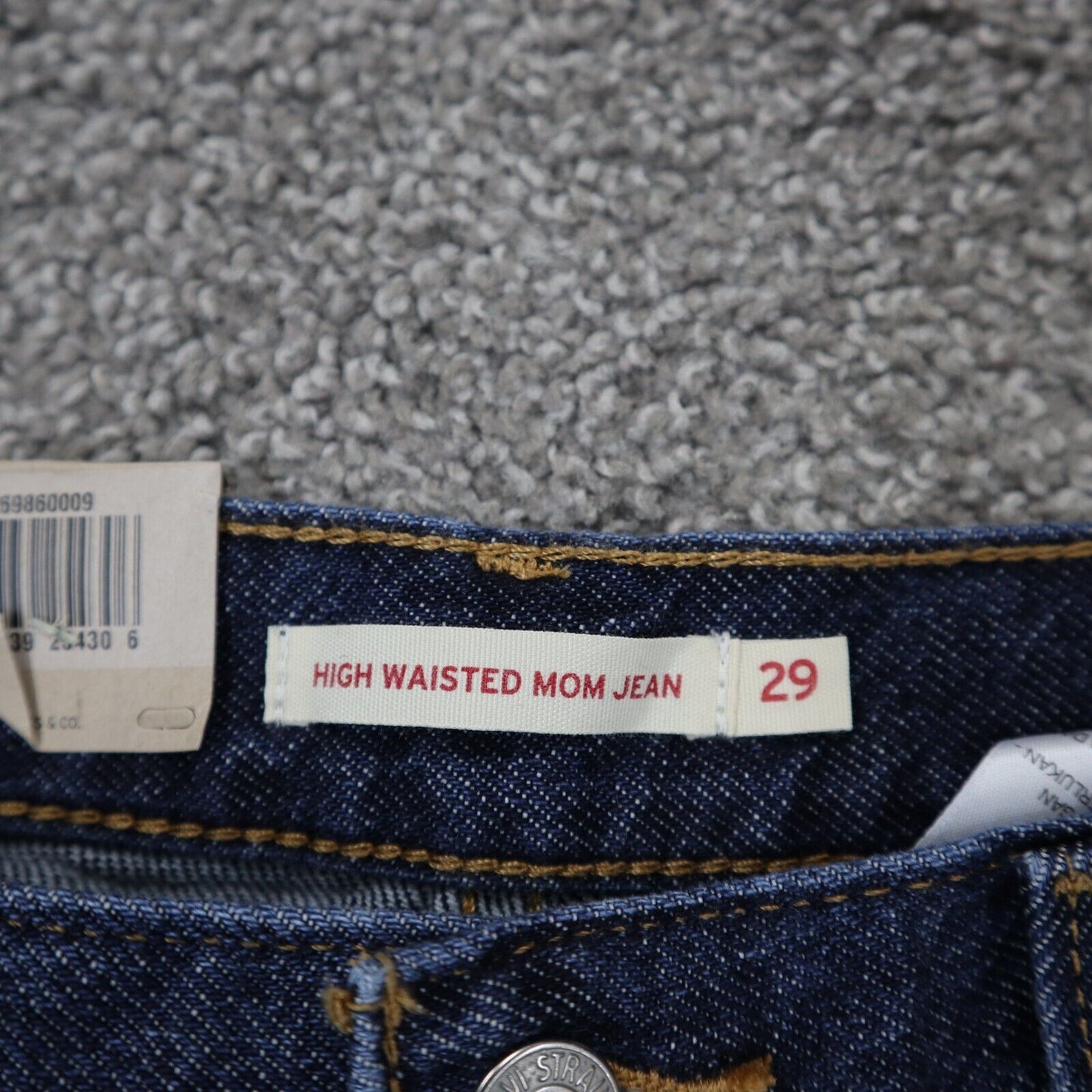 NWT Levis Mens Mom Jeans High Waisted Tapered Leg Denim Stretch Blue SZ W29XL27