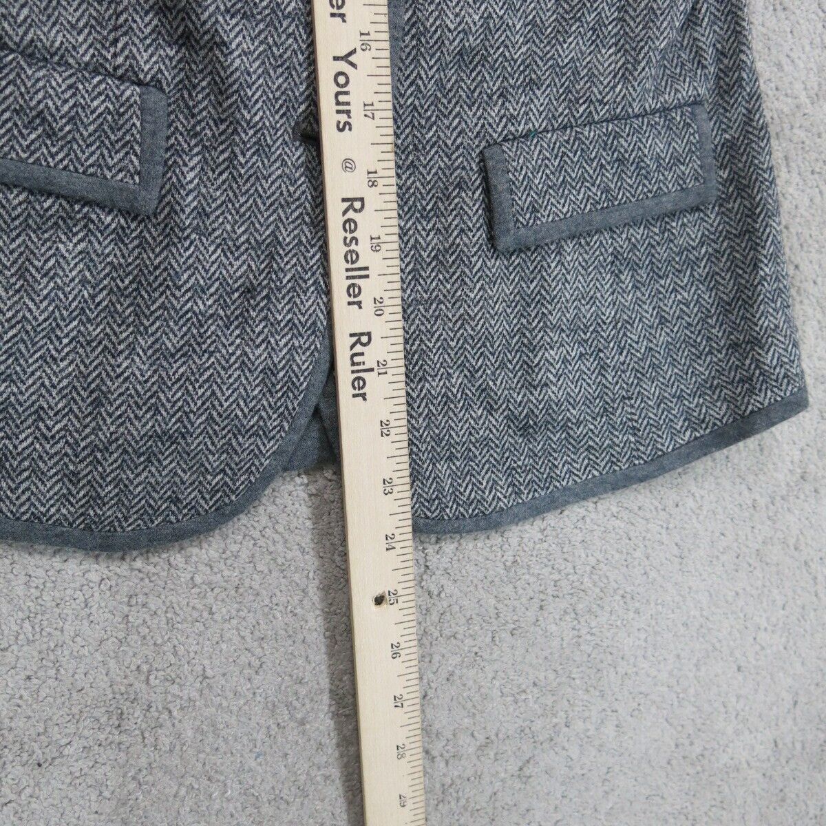 Ann Taylor Womens Blazer Coat Jackets Long Sleeves Front 2 Button Gray Size MP