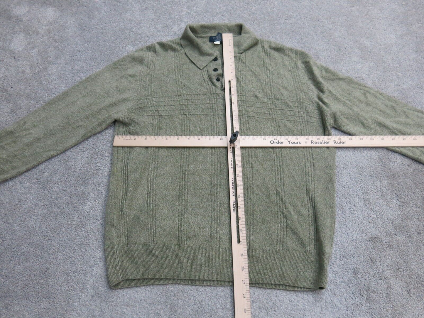 Dockers Womens Polo Sweater Knitted Long Sleeve Acrylic Light Green Size Large