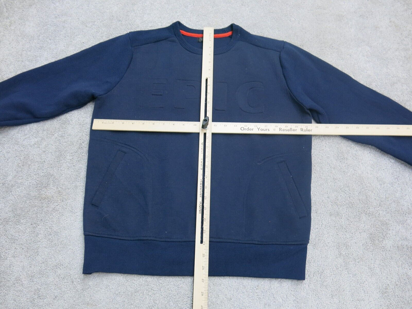 Zara Man Basic Mens Pullover Sweatshirt Crew Neck Long Sleeve Navy Blue Size XL