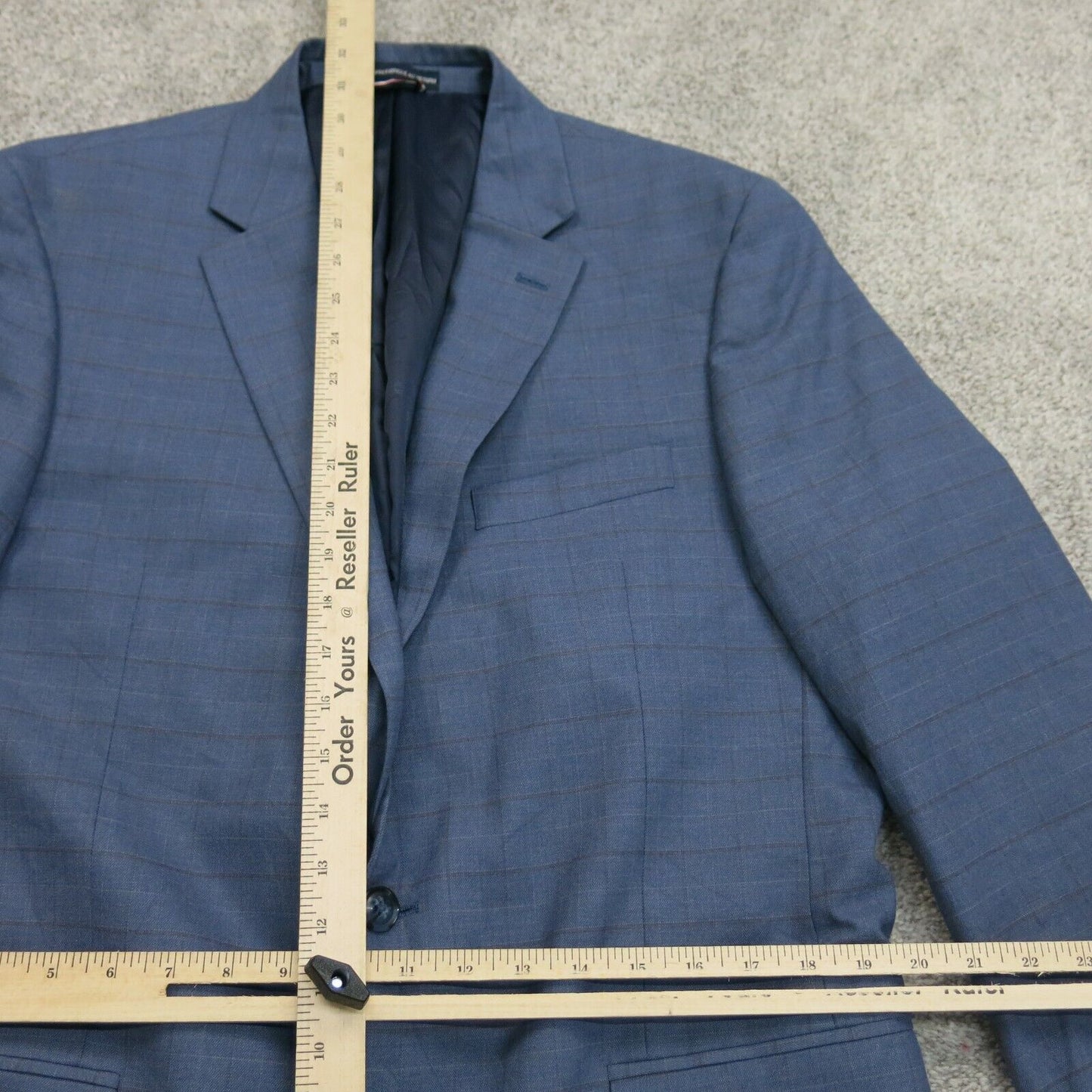 Tommy Hilfiger Mens Blazer Coat Single Breasted Long Sleeves Blue Size 42R
