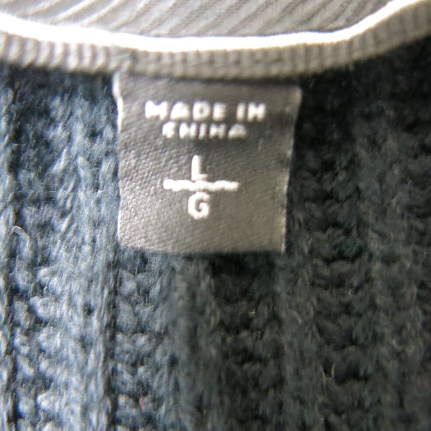 Express Mens Pullover Sweater Long Front Button Pockets Long Sleeves Black SZ L
