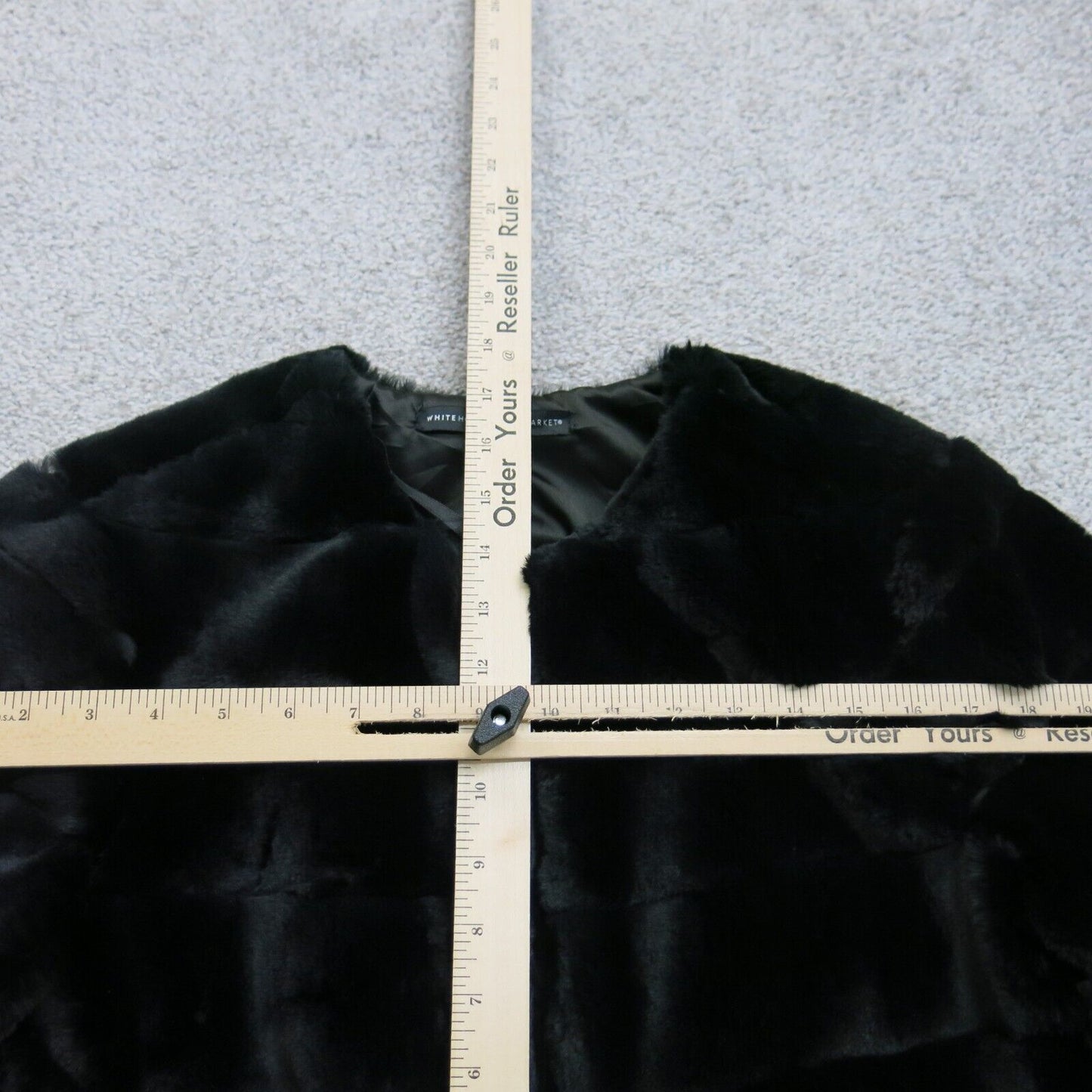 White House Black Market Womens Basic Velvet Coat Long Sleeve Black Size Small