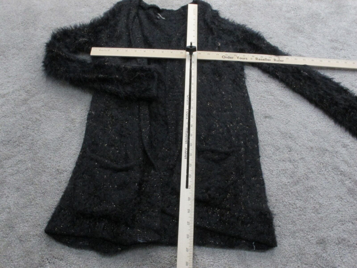 Express Women's Cardigan Sweater Knitted Open Front Long Sleeve Black Size Small