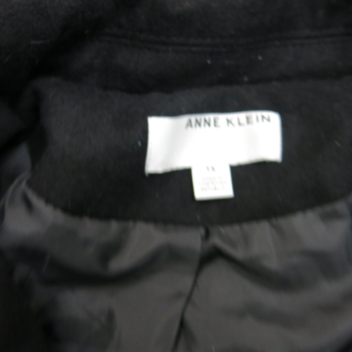 ANN Taylor Womens Double Breasted Coat Long Sleeves Pocket Black Size 1X