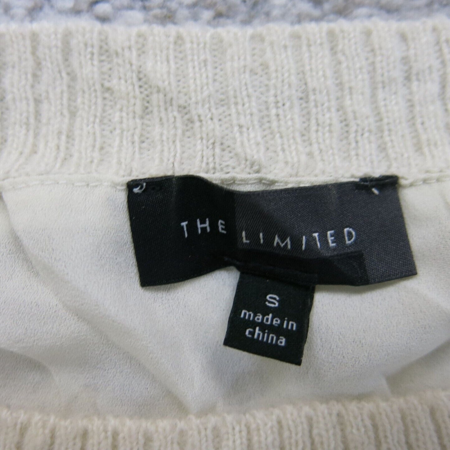 The Limited Womens Pullover Sweater Crew Neck Long Sleeves Ivory Size Small