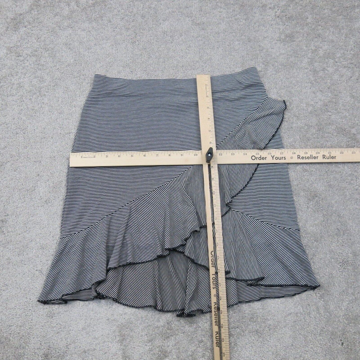 H&M Womens Straight Pencil Wrap Skirts Pinstriped Pull On White Black Size Small