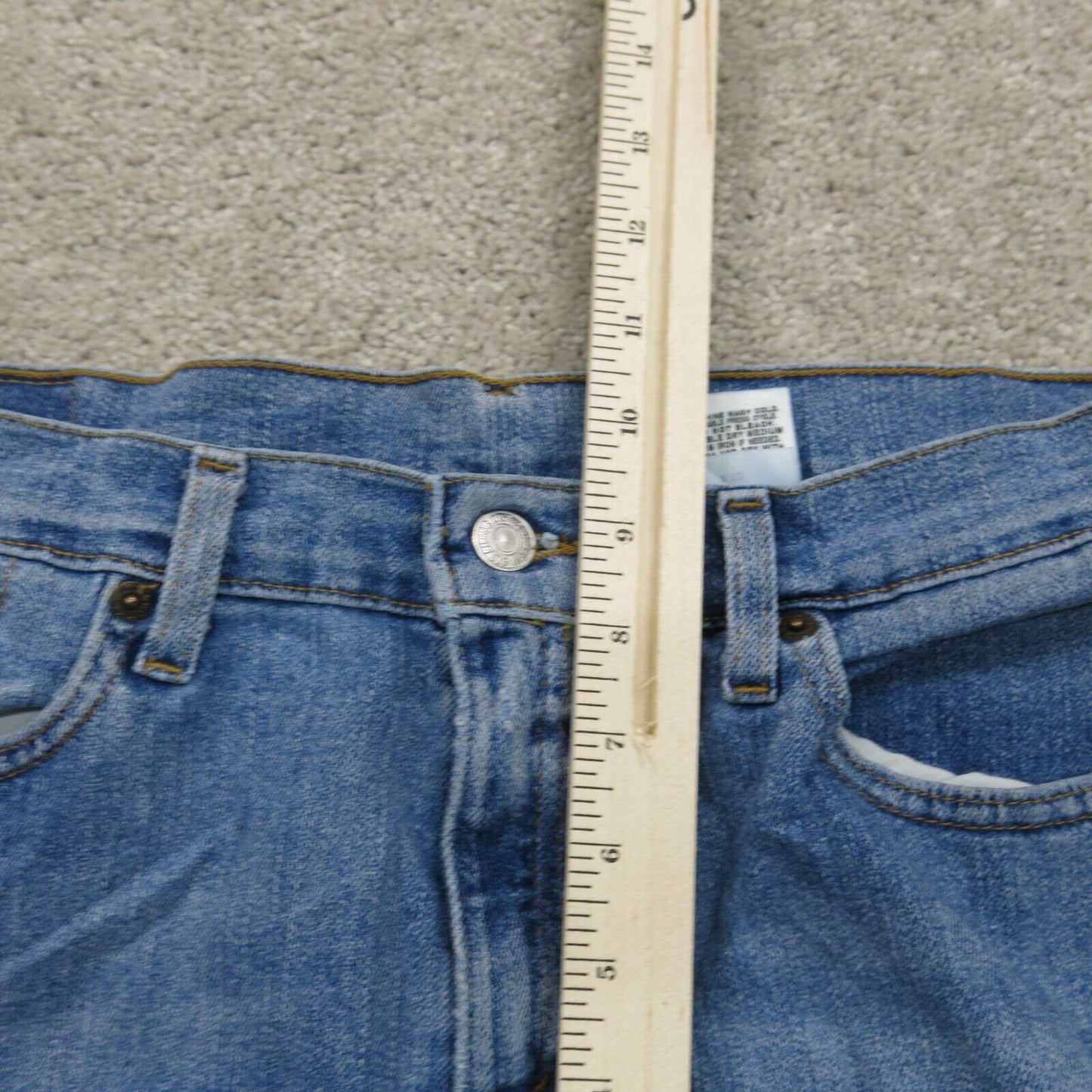 Levis Mens Straight Leg Jeans Mid Rise Flat Front Five Pockets Blue Size 12S