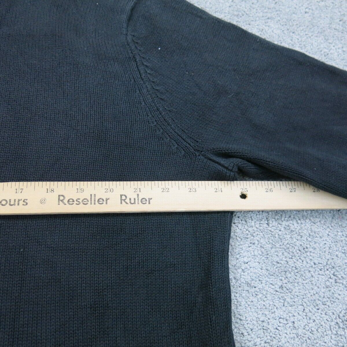 L.L. Bean Mens Pullover Sweater Knitted 1/4 Zip Mock Neck Long Sleeves Black XL