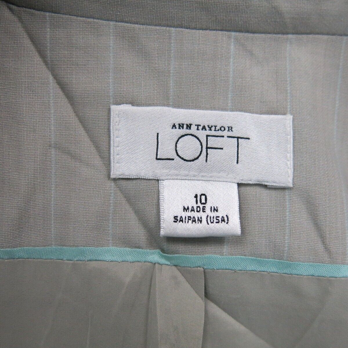 Ann Taylor Loft Womens Blazer Coat Striped Single Breasted Off White Size 10