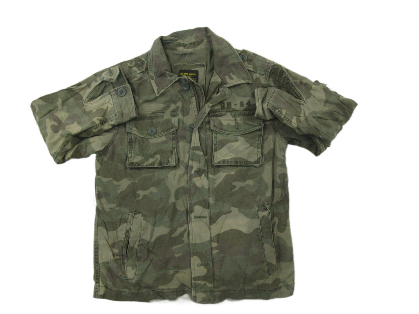 Old Navy Womens Camouflage Cargo Jacket Long Sleeves Full Zip Green Size Medium