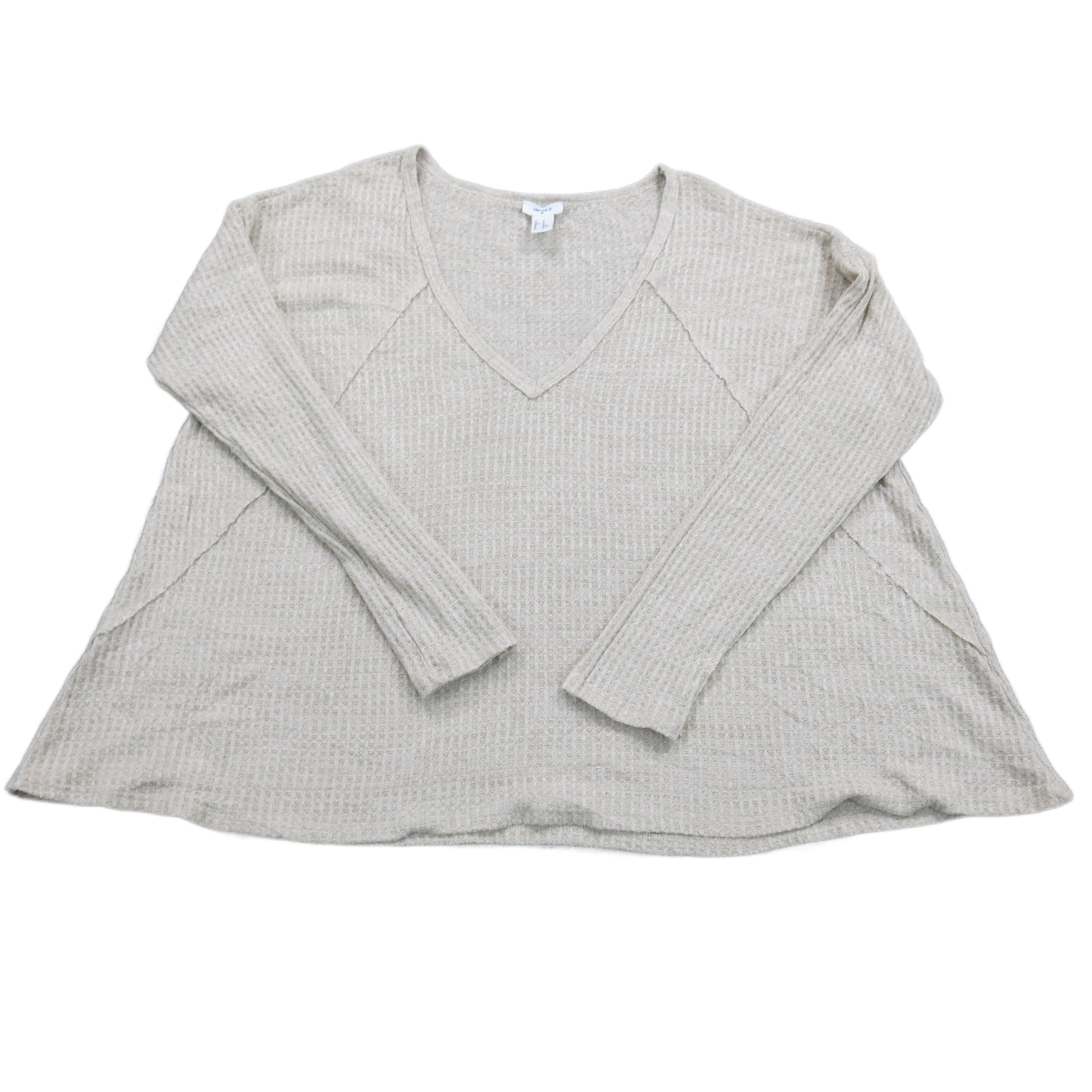 Forever 21 Women Sweater Pullover Knitted Long Sleeves V Neck Ivory Size Medium