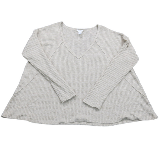 Forever 21 Women Sweater Pullover Knitted Long Sleeves V Neck Ivory Size Medium