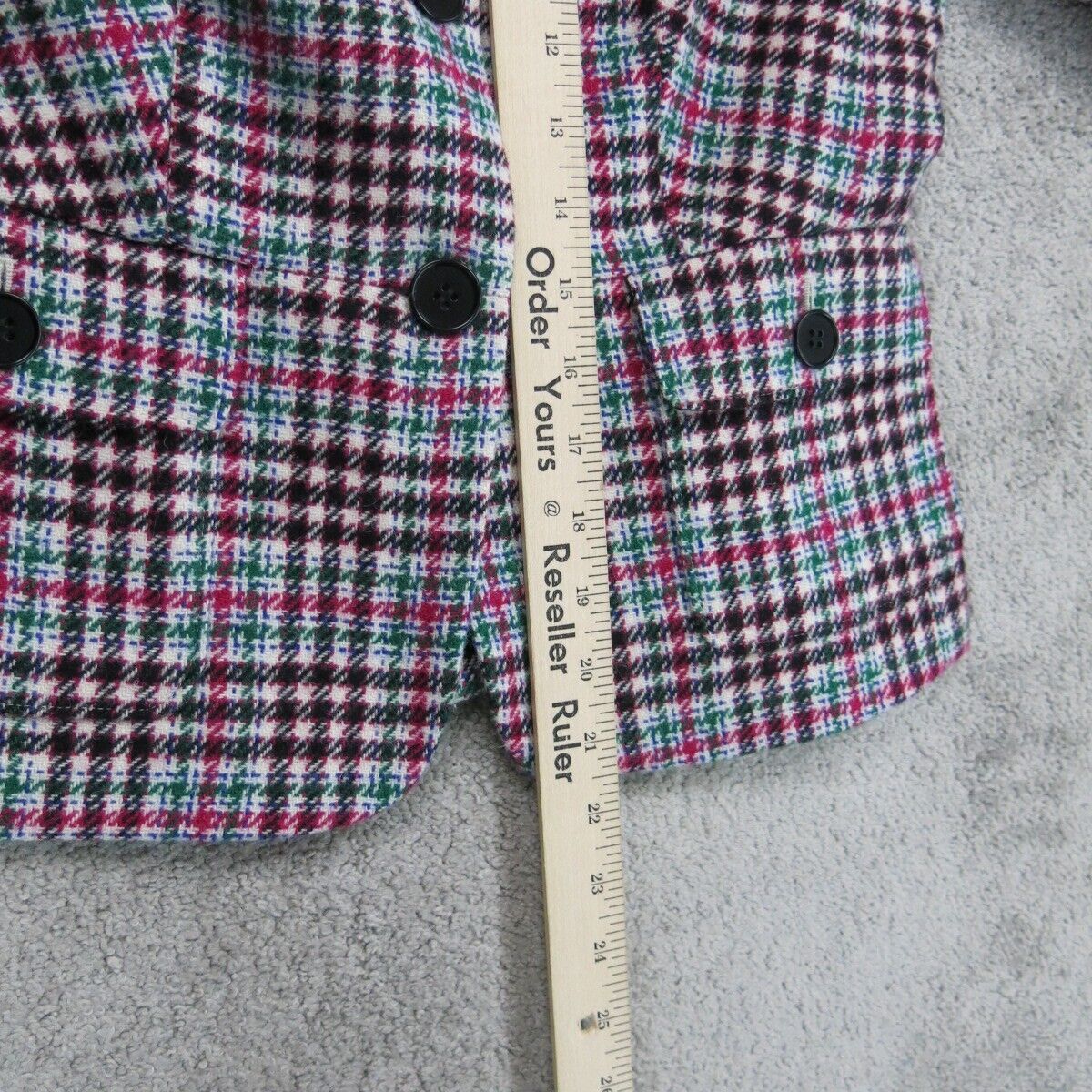 Talbots Women Tweed Blazer Coat Front Button Long Sleeve White Brown Size 2p