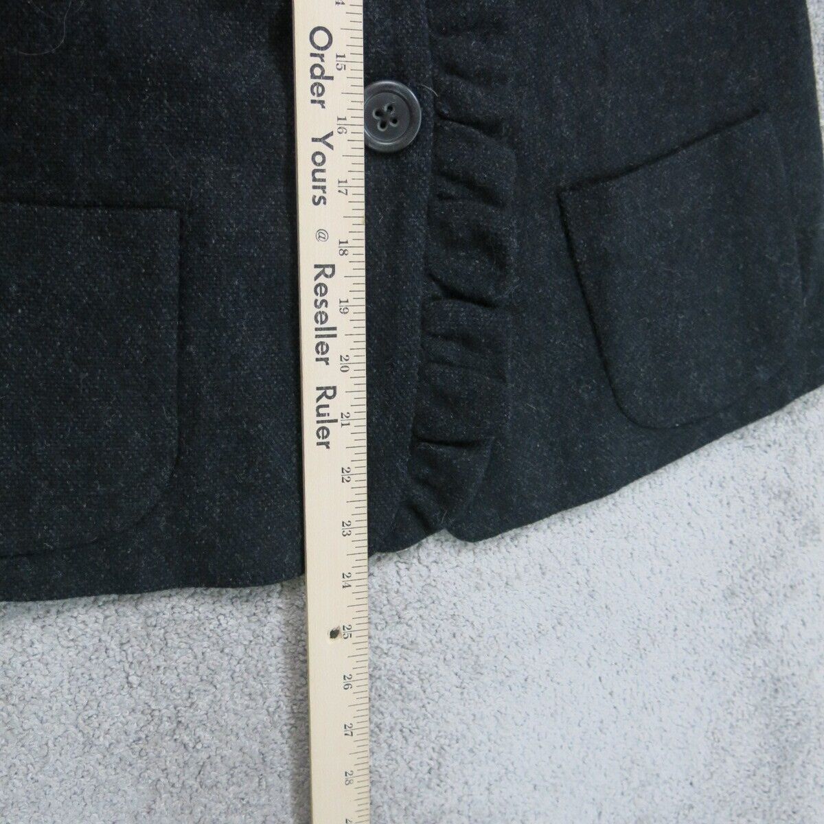 J .Crew Womens Shirt Jacket Single Breasted 100% Wool Long Sleeves Black Size 2