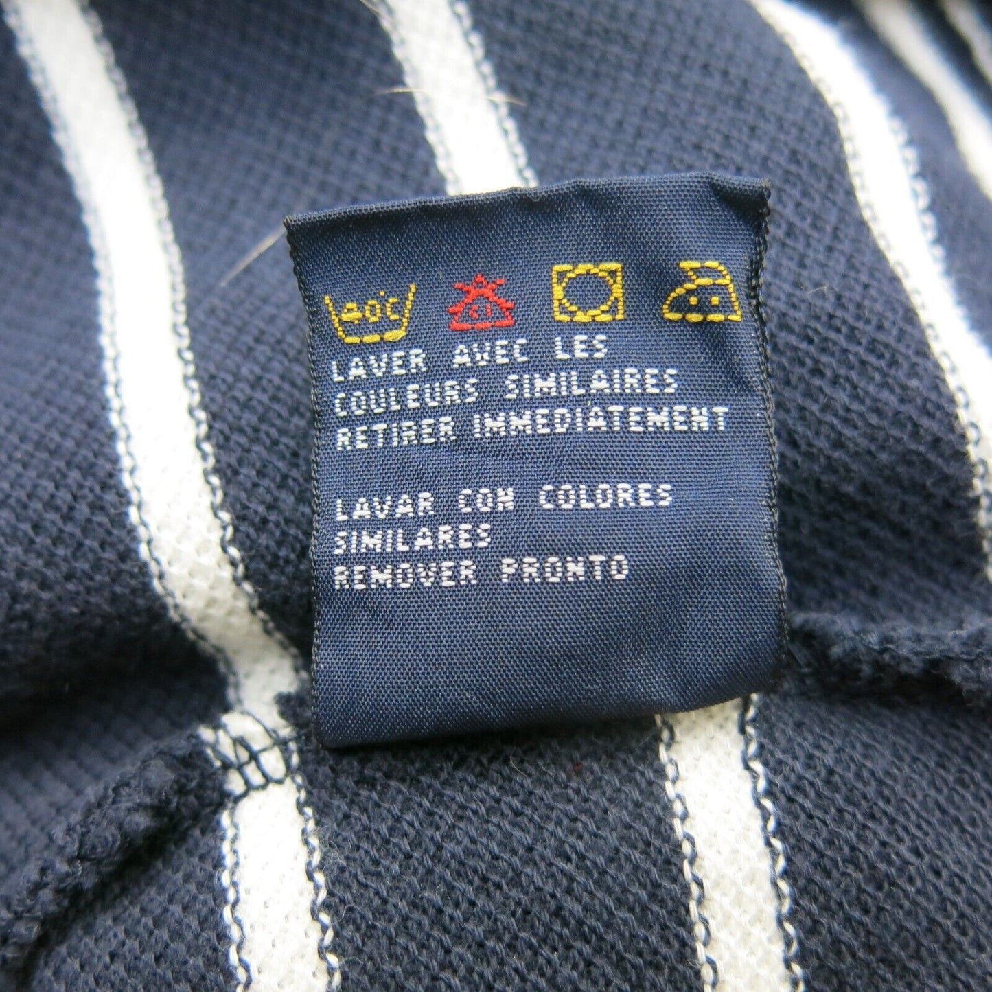 Tommy Hilfiger Mens V Neck T Shirt Striped Short Sleeves Navy Blue White Size M