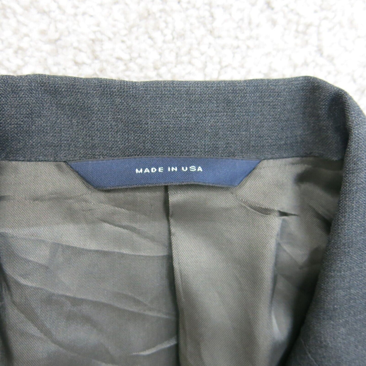 Brooks Brother Mens Blazer Coat Single Breasted 100% Wool Black Size 45 Reg