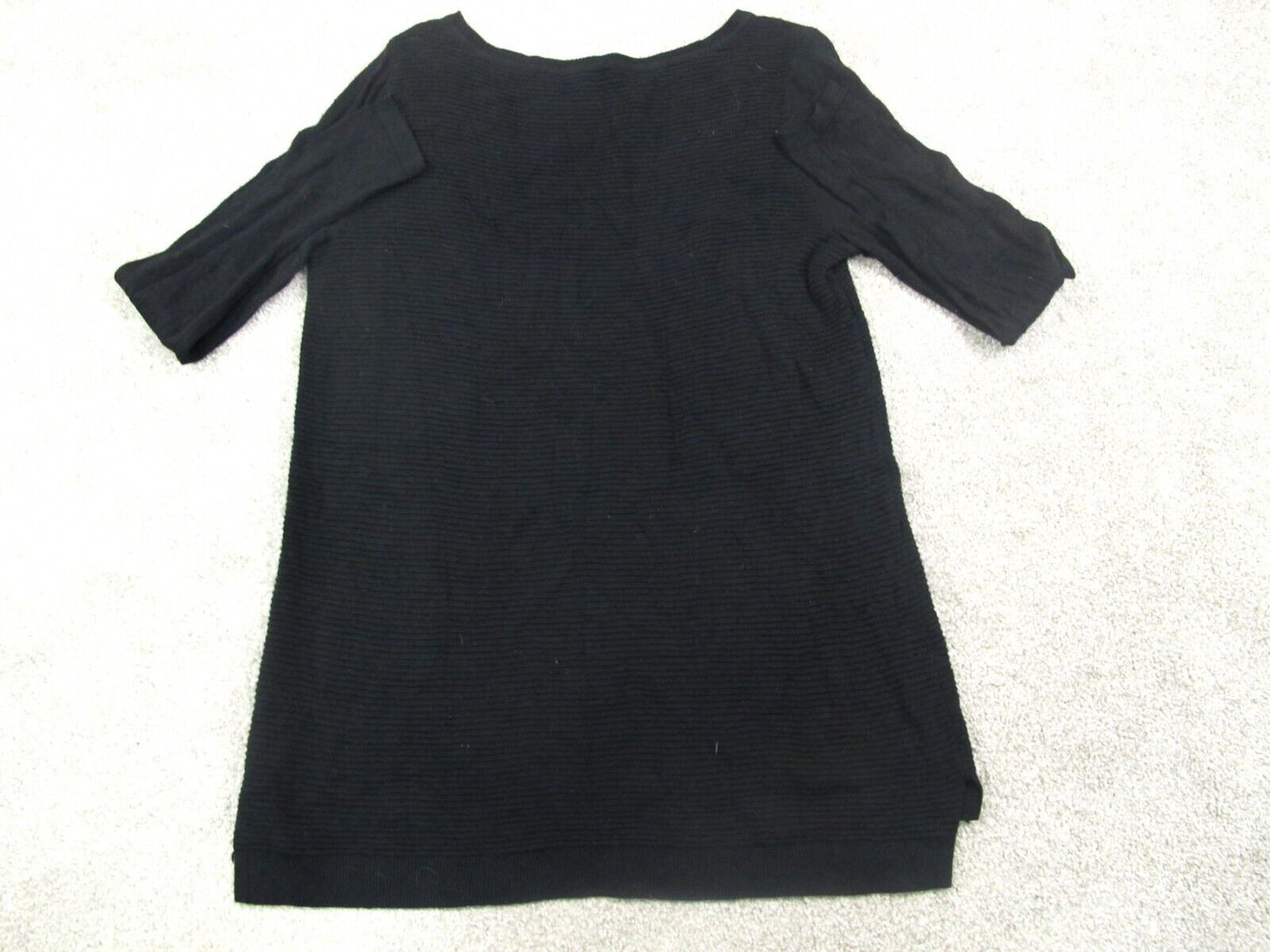 Talbots Women Pullover Sweater Long Sleeves Boat Neck Knitted Black Size Medium