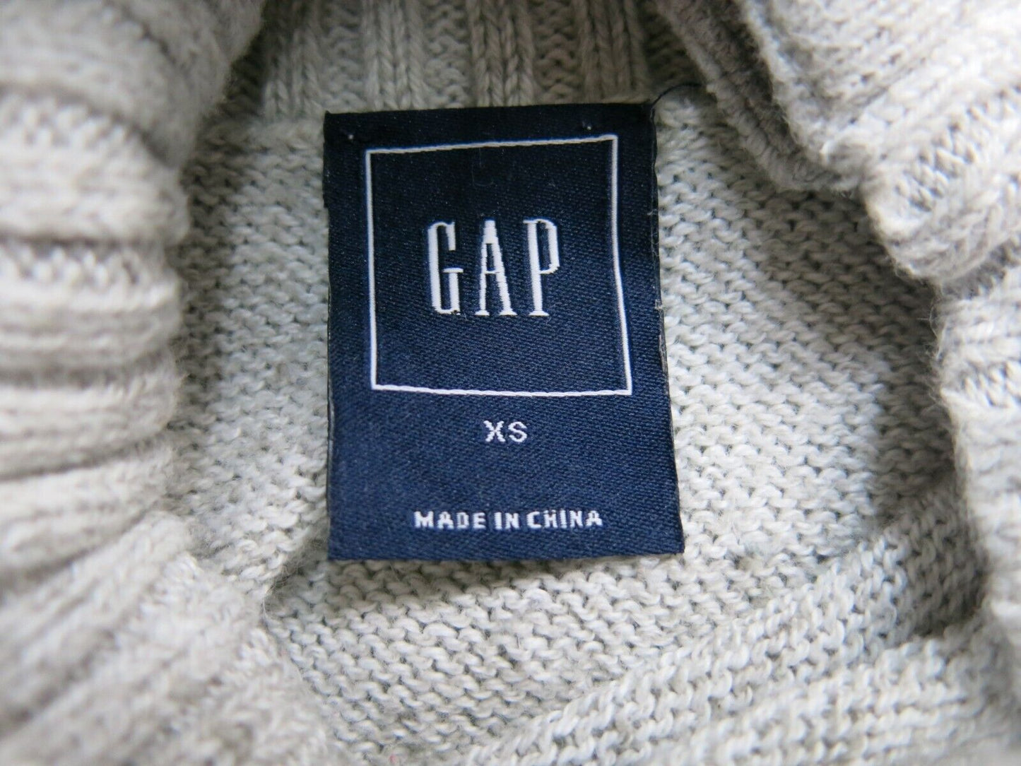 Gap Womens Pullover Sweater Knitted Mock Neck Long Sleeves  Gray Size XS