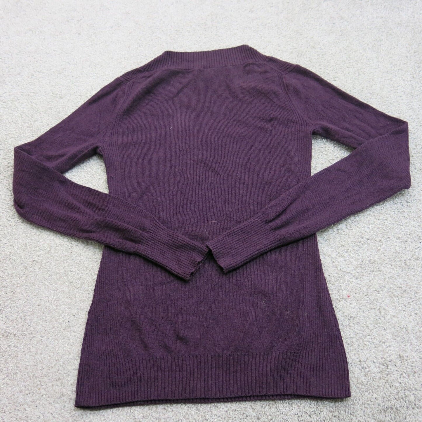 Express Womens Pullover Sweater Knitted Long Sleeve V Neck Purple Size S/P