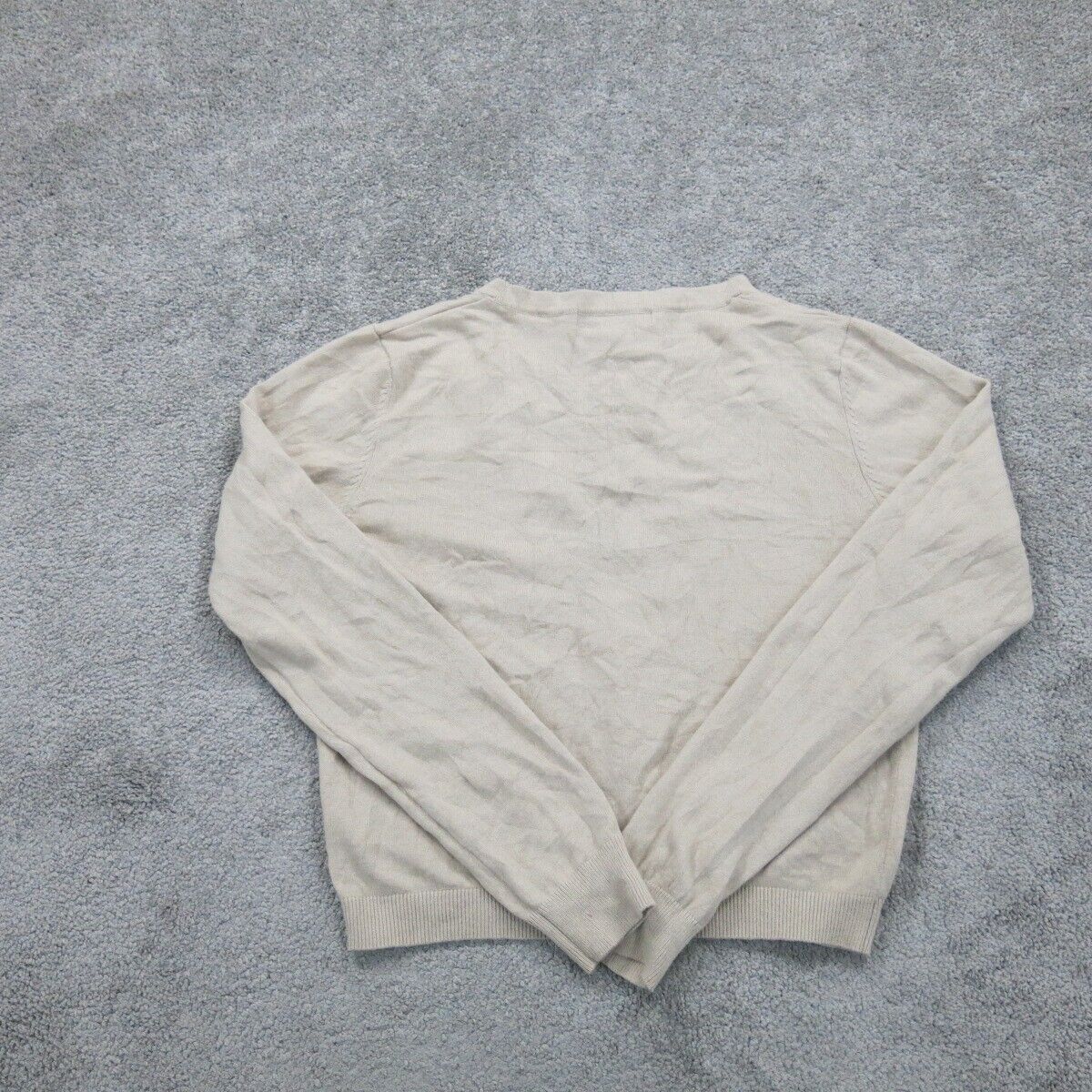 Forever 21 Womens Cardigan Sweater Front Button Long Sleeves Ivory Size Medium