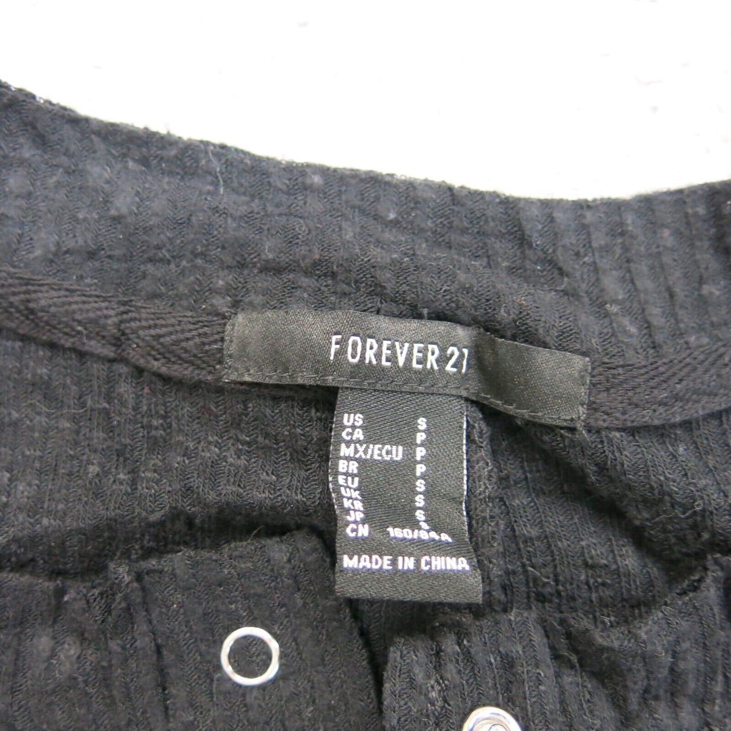Forever 21 Womens Pullover Sweater Henley Neck High Low Hem Black Size Small