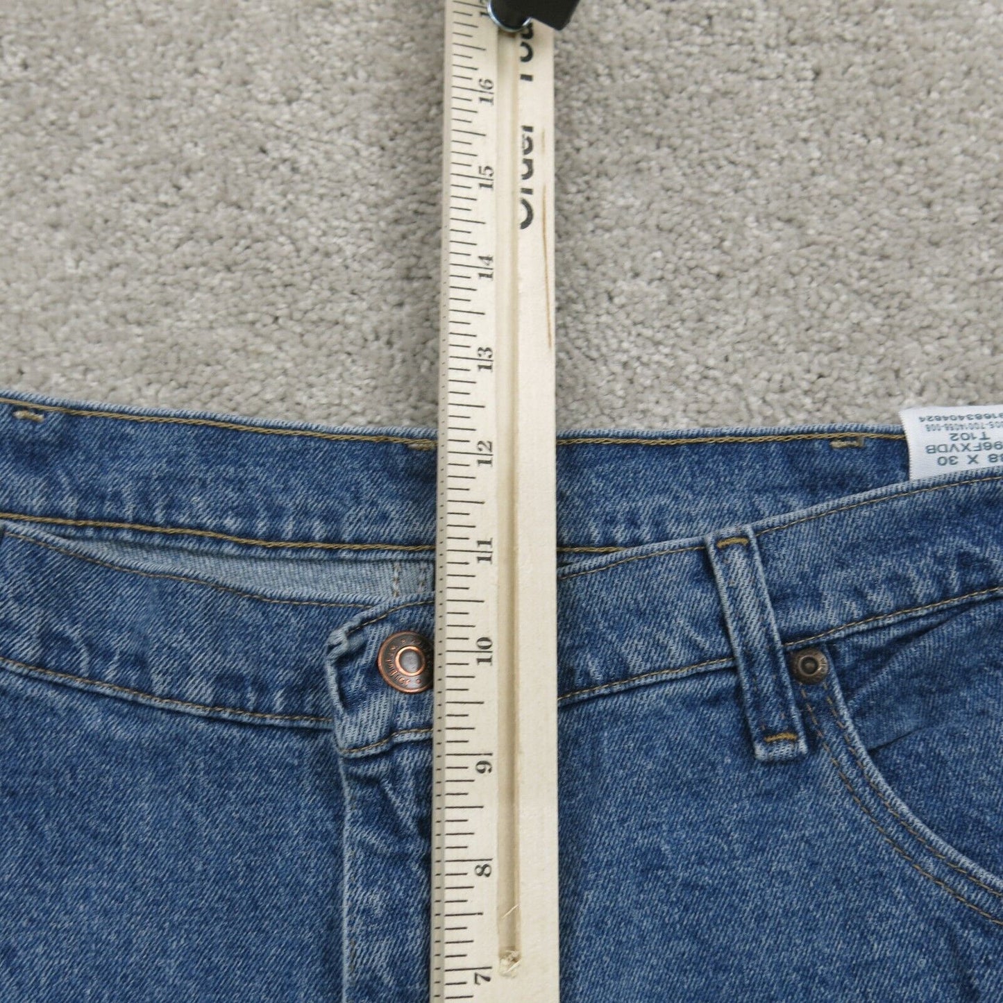 Wrangler Mens Jeans Straight Leg Mid Rise 100% Cotton Pockets Blue Size W38XL30