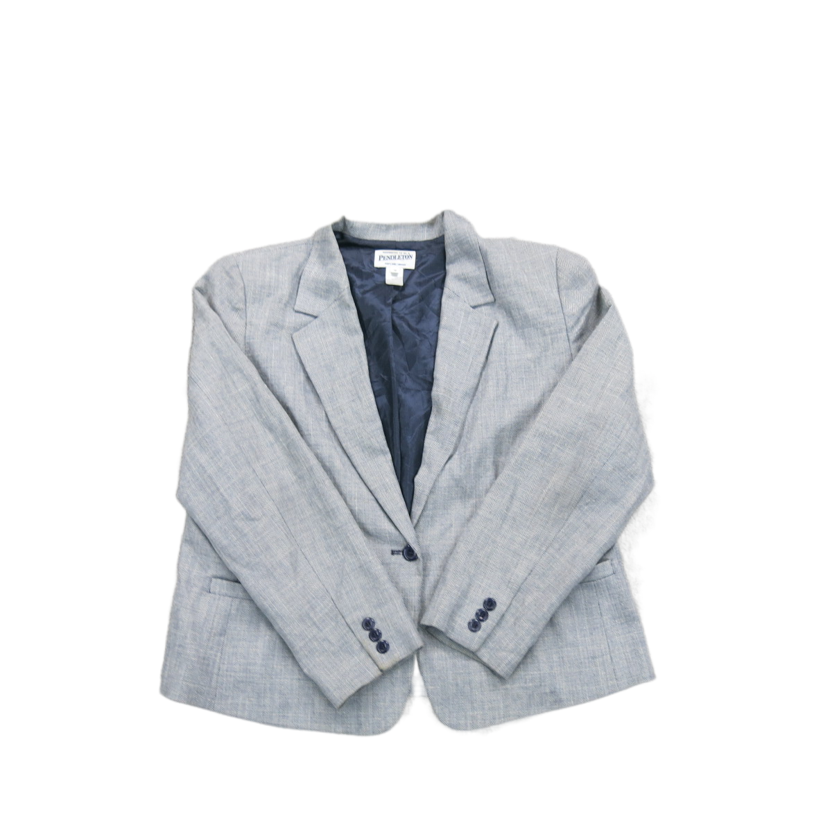 Pendleton Womens Blazer Coat Jacket Single Breasted Long Sleeves Gray Size 16