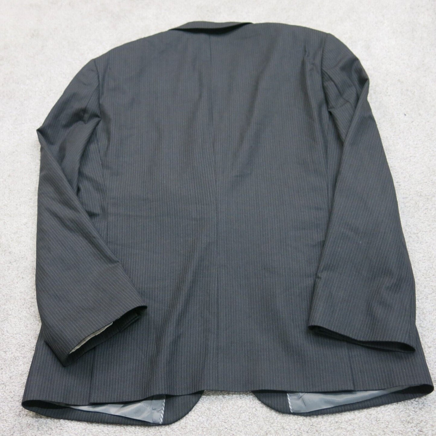 Express Mens Striped Blazer Coat Single Breasted Long Sleeves Black Size 42R