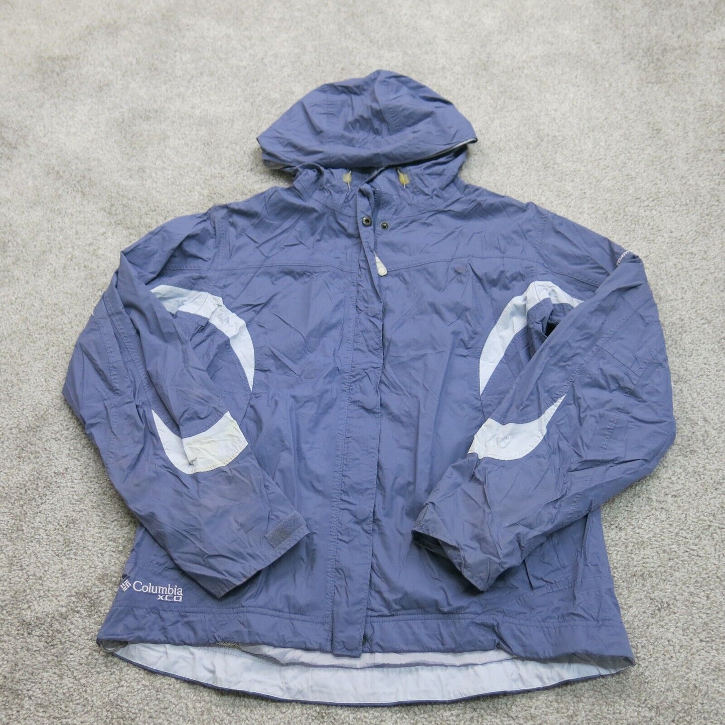 Columbia Womens Windbreaker Jacket Full Zip Up Long Sleeves Blue Size Medium