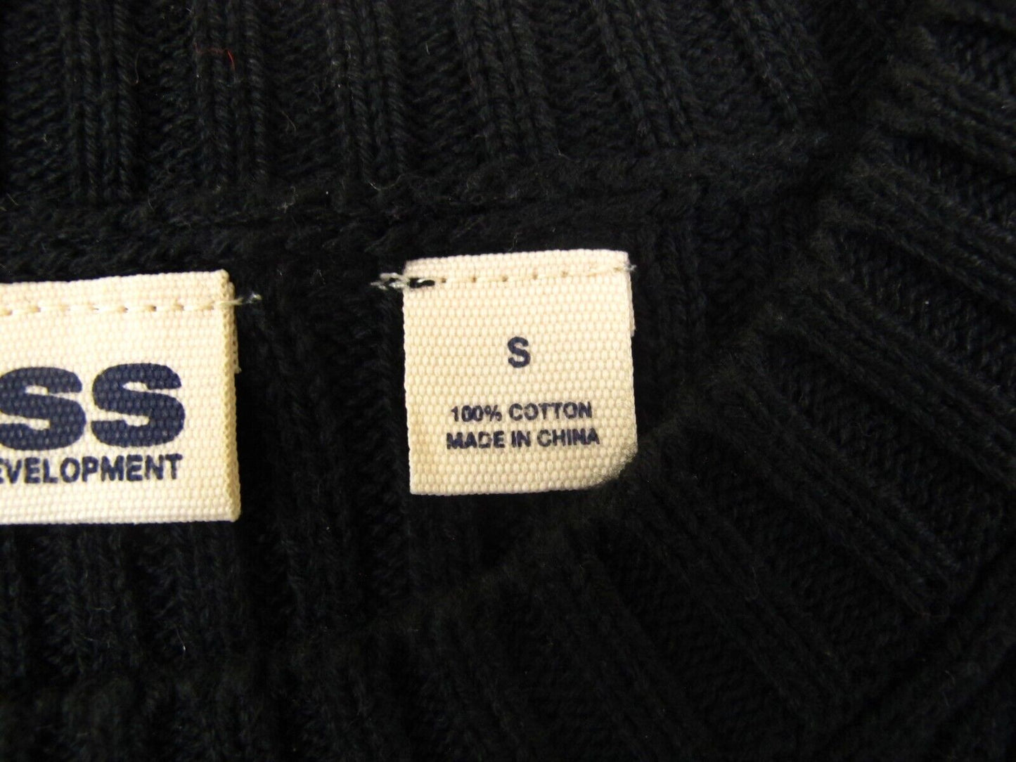 Express Womens Pullover Knitted Sweater 100% Cotton Crew Neck Black Size Small