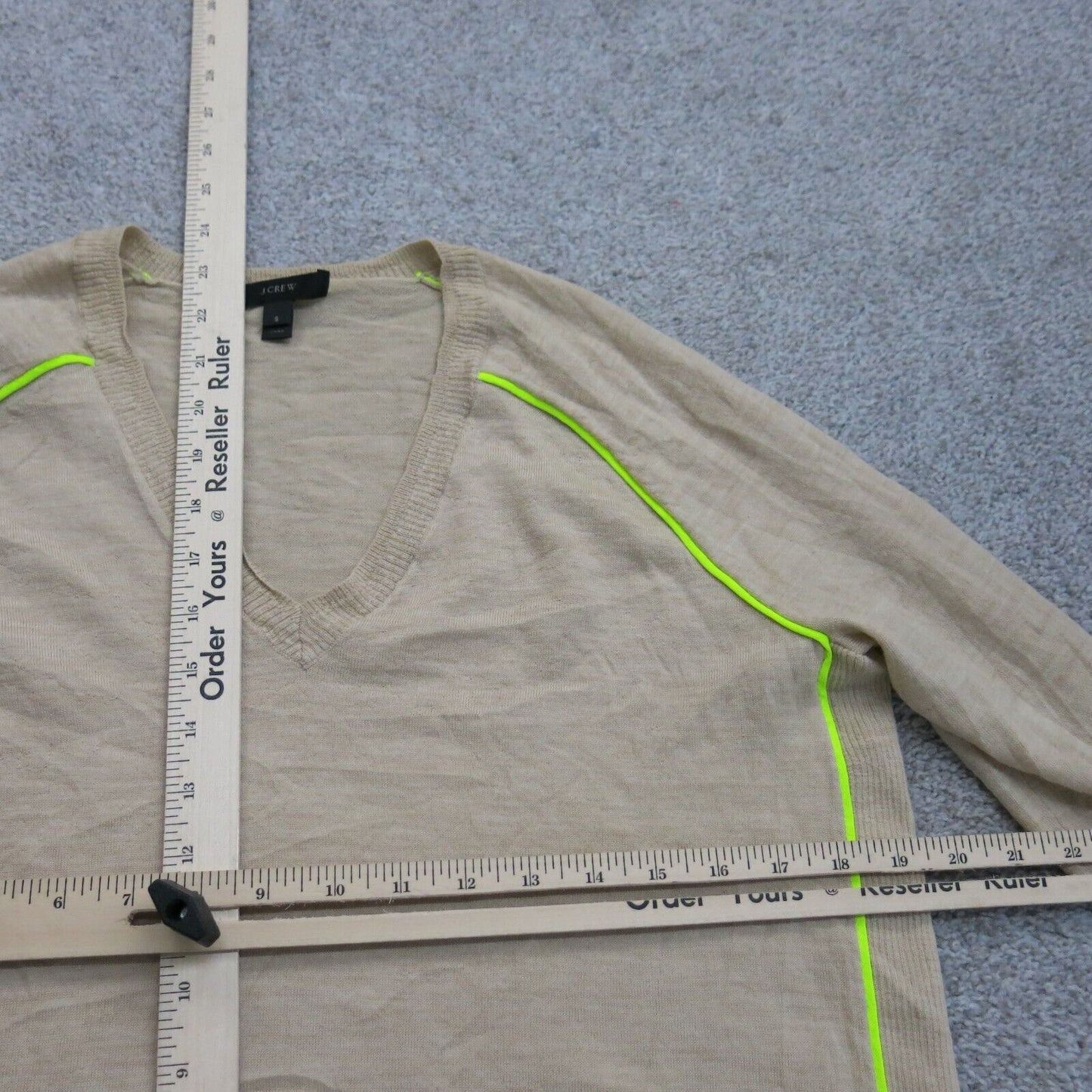 J. Crew Womens Pullover Sweater Round Neck Long Sleeves Tan Size Small