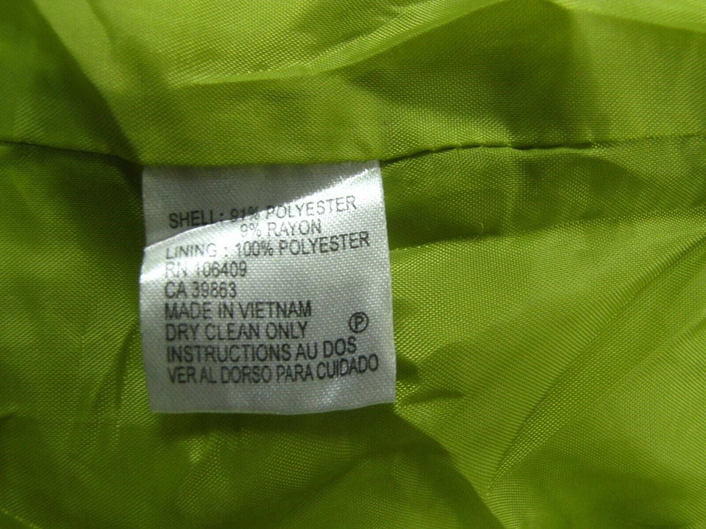 Tahari Womens Cargo Jacket Long Sleeves Front Button Pockets Light Green Size 12