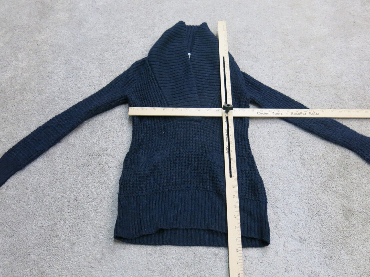 Ann Taylor Loft Womens Sweater Knitted V Neck Long Sleeve Navy Blue Size X Small
