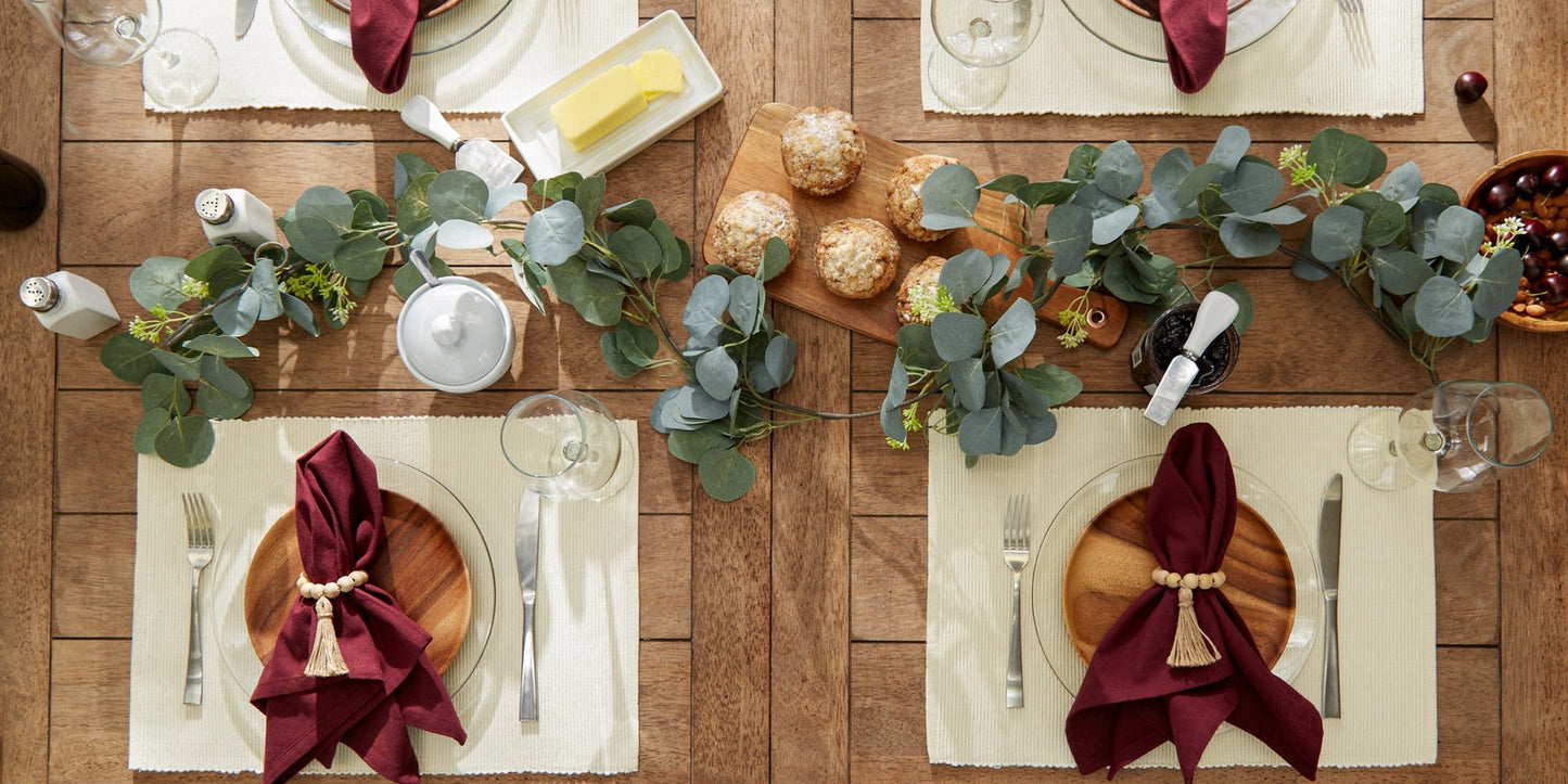 Natural Ribbed Placemats, Set Of 6
