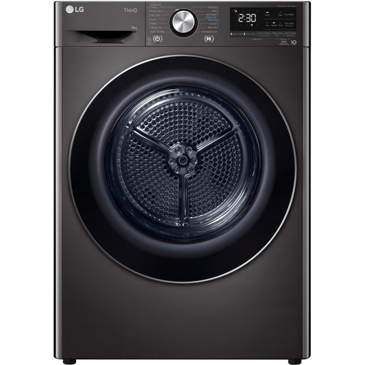 LG DVH9-08B Series 9 8kg Heat Pump Dryer with Inverter Control (Black Steel)