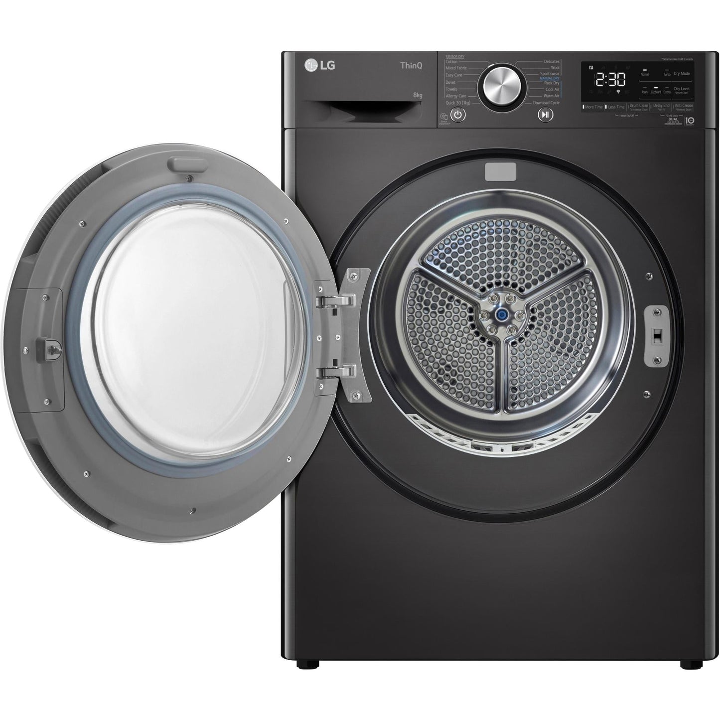 LG DVH9-08B Series 9 8kg Heat Pump Dryer with Inverter Control (Black Steel)