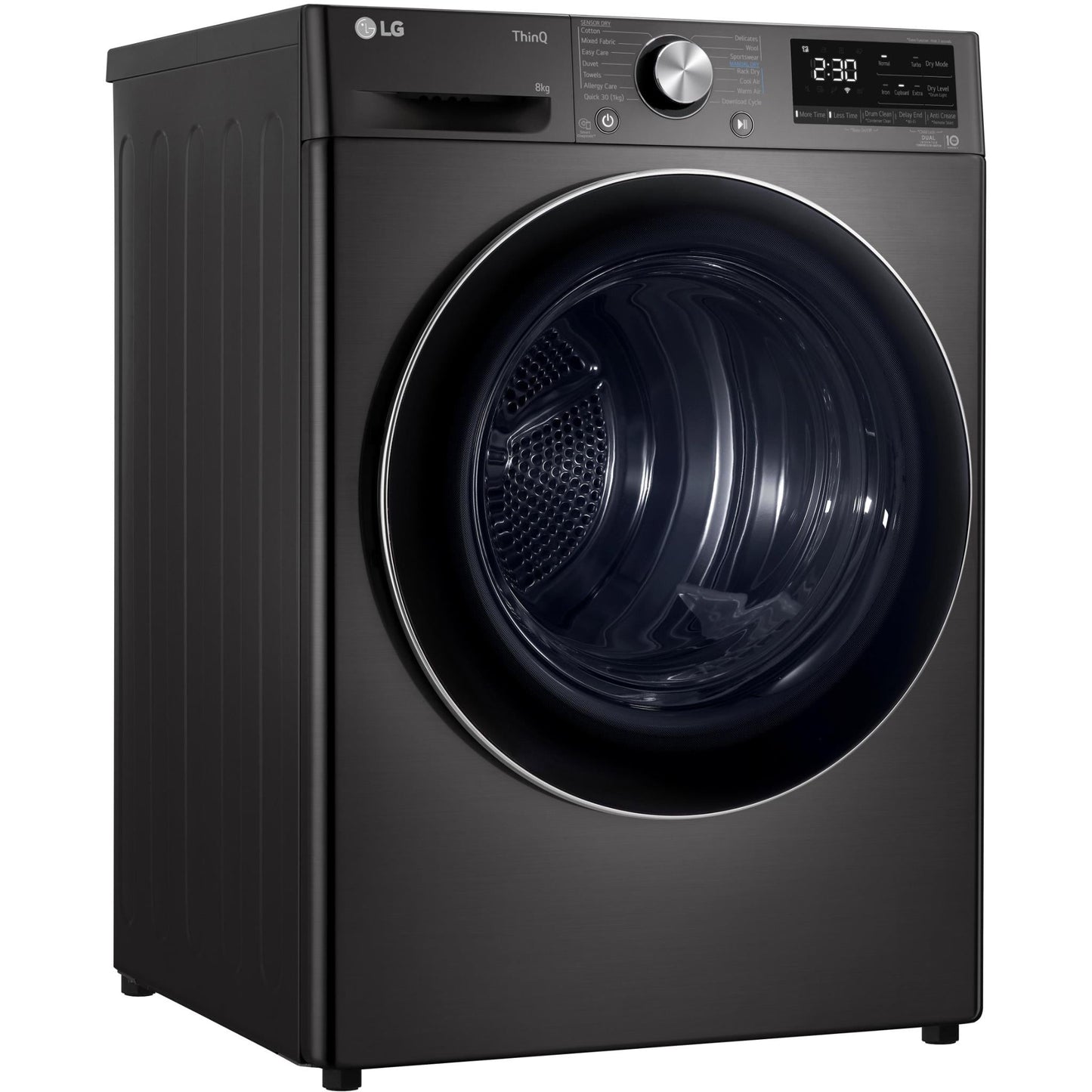 LG DVH9-08B Series 9 8kg Heat Pump Dryer with Inverter Control (Black Steel)