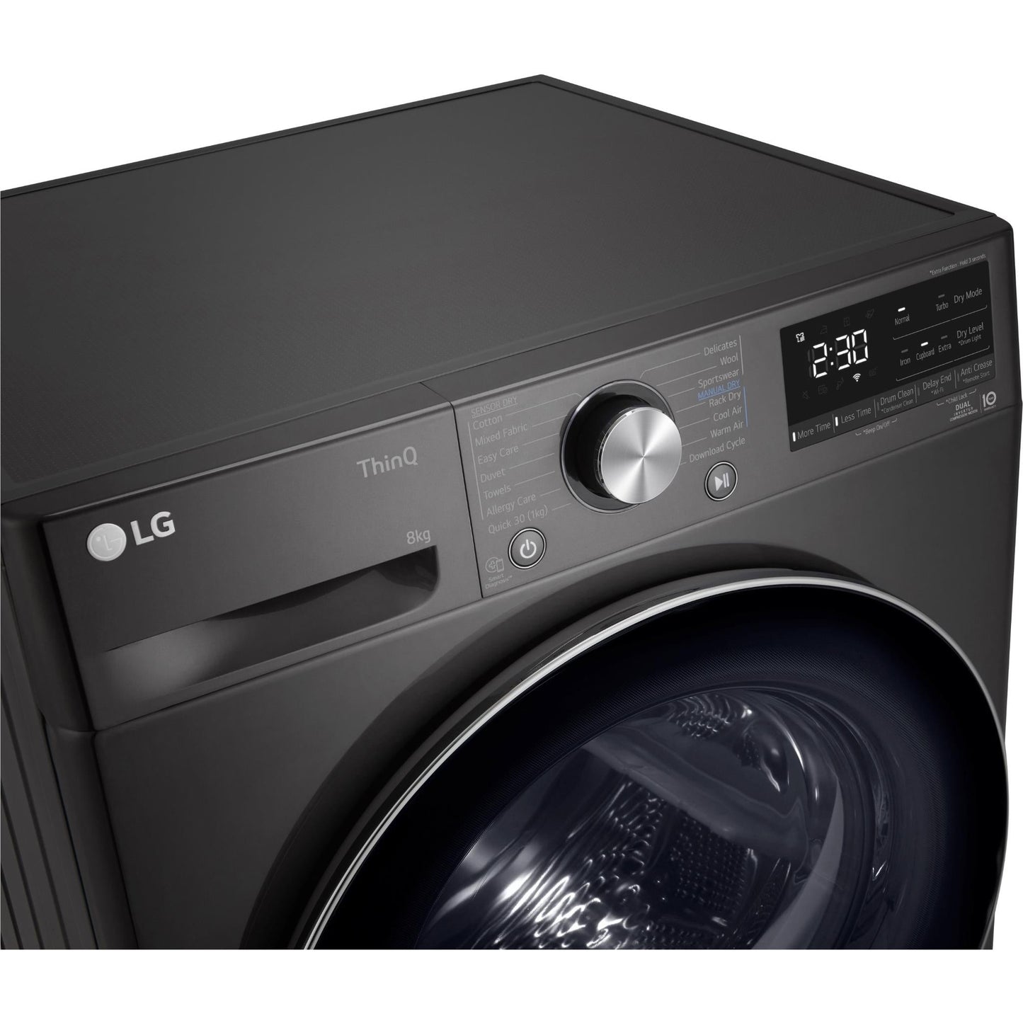 LG DVH9-08B Series 9 8kg Heat Pump Dryer with Inverter Control (Black Steel)
