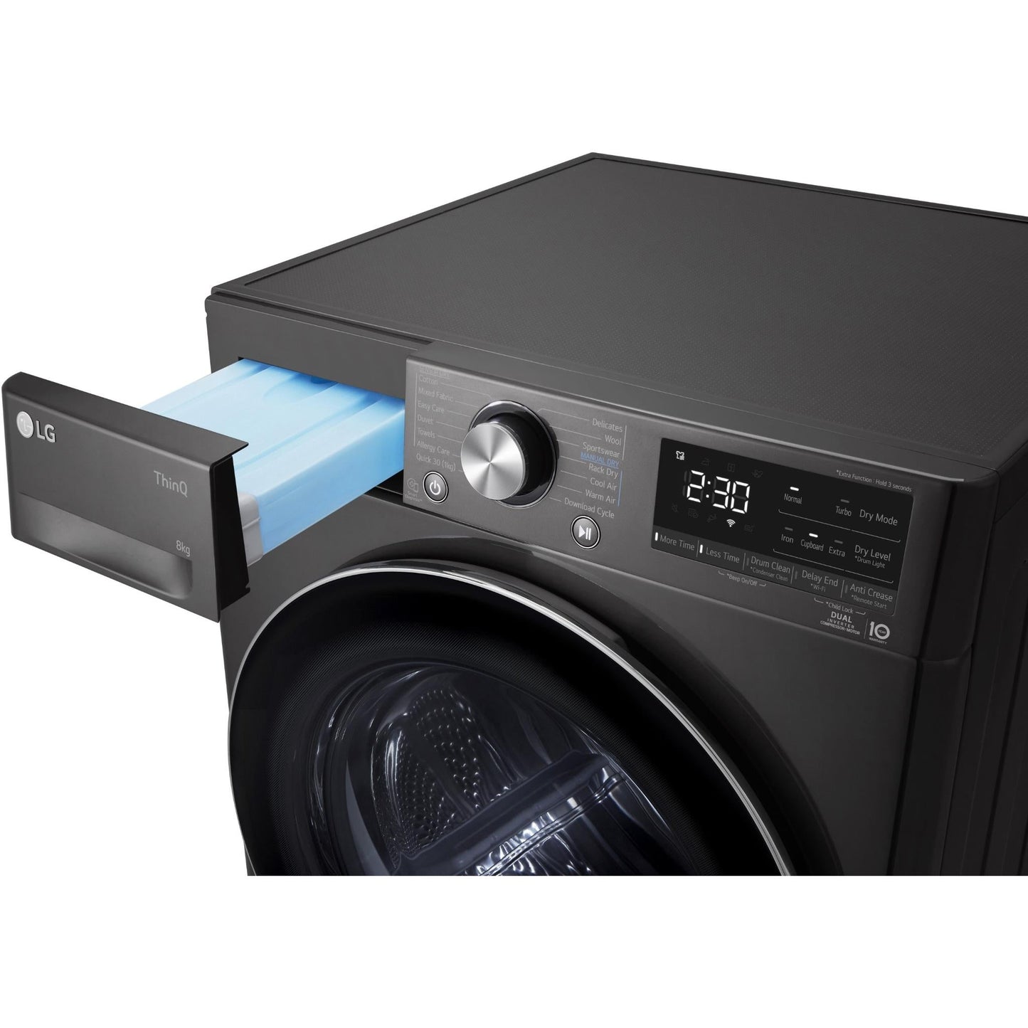 LG DVH9-08B Series 9 8kg Heat Pump Dryer with Inverter Control (Black Steel)