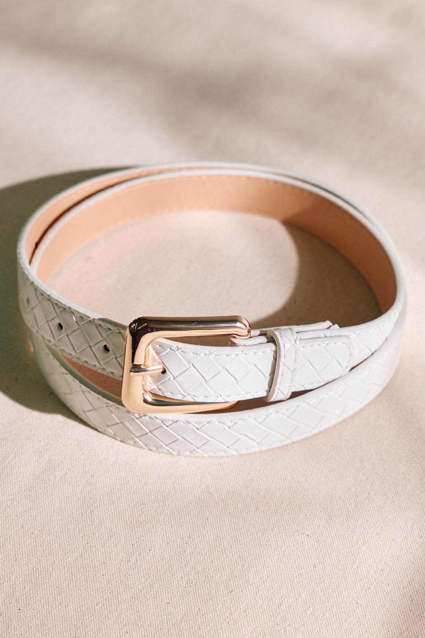 Pure Essence Ivory Snakeskin Belt