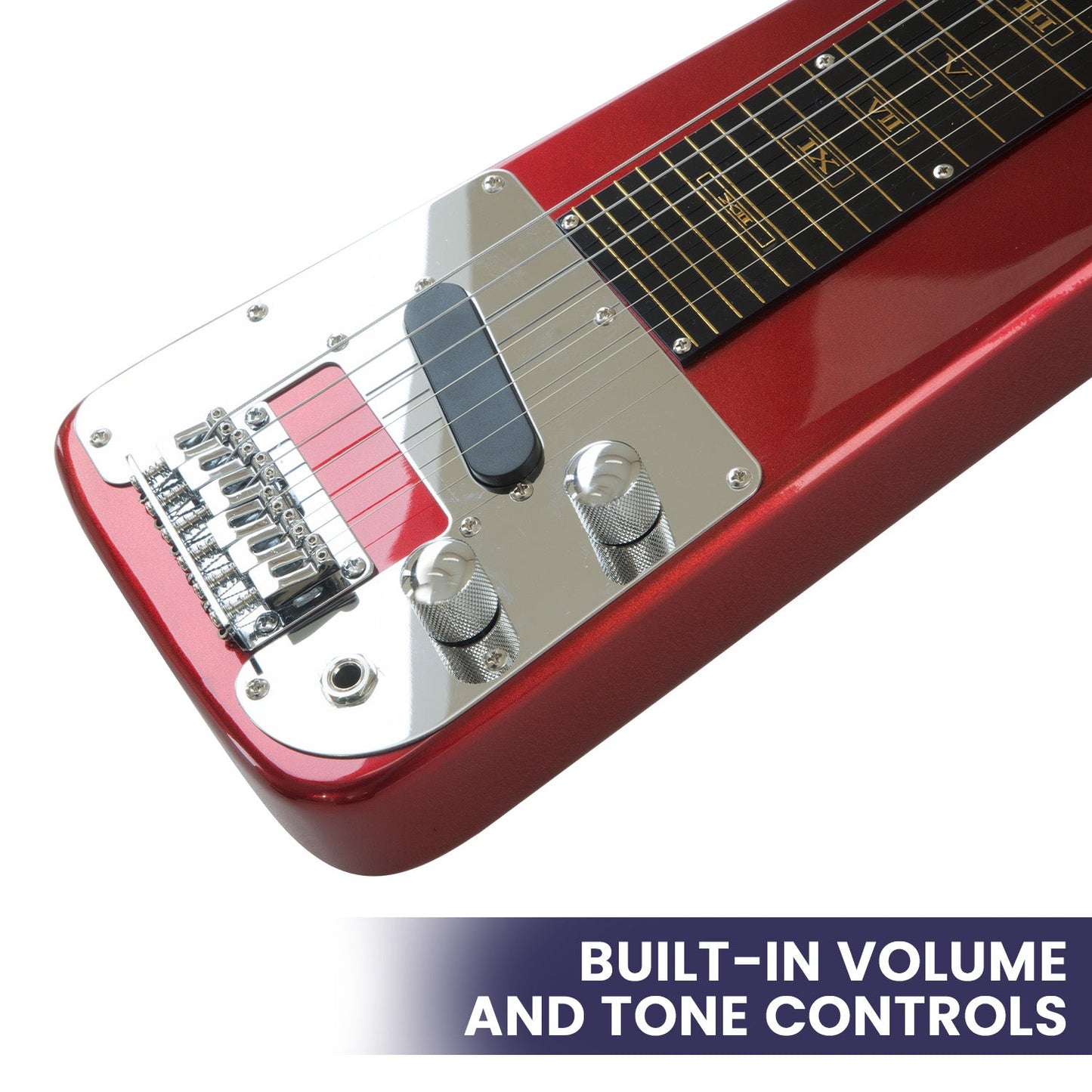 Karrera 29in 6-String Lap Steel Hawaiian Guitar (Metallic Red)
