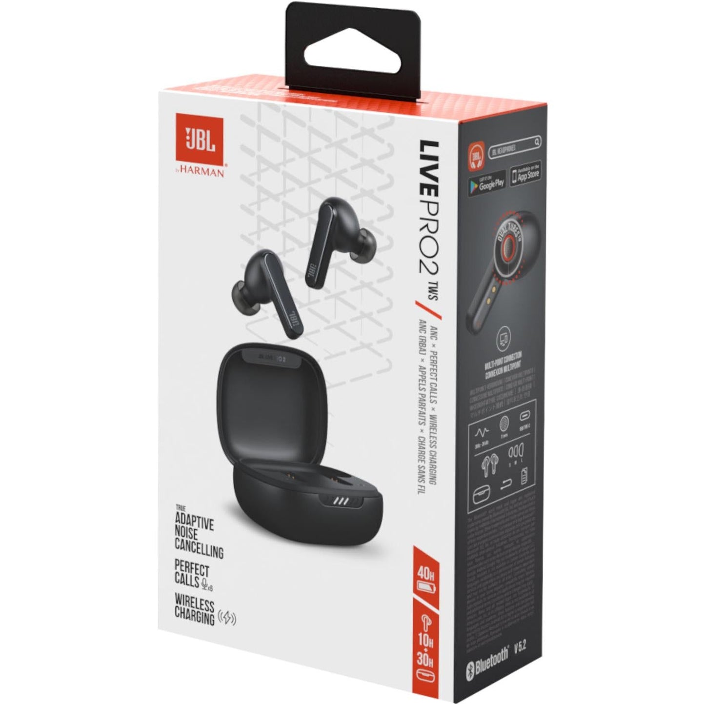 JBL Live Pro 2 TWS Noise Cancelling In-Ear Headphones (Black)