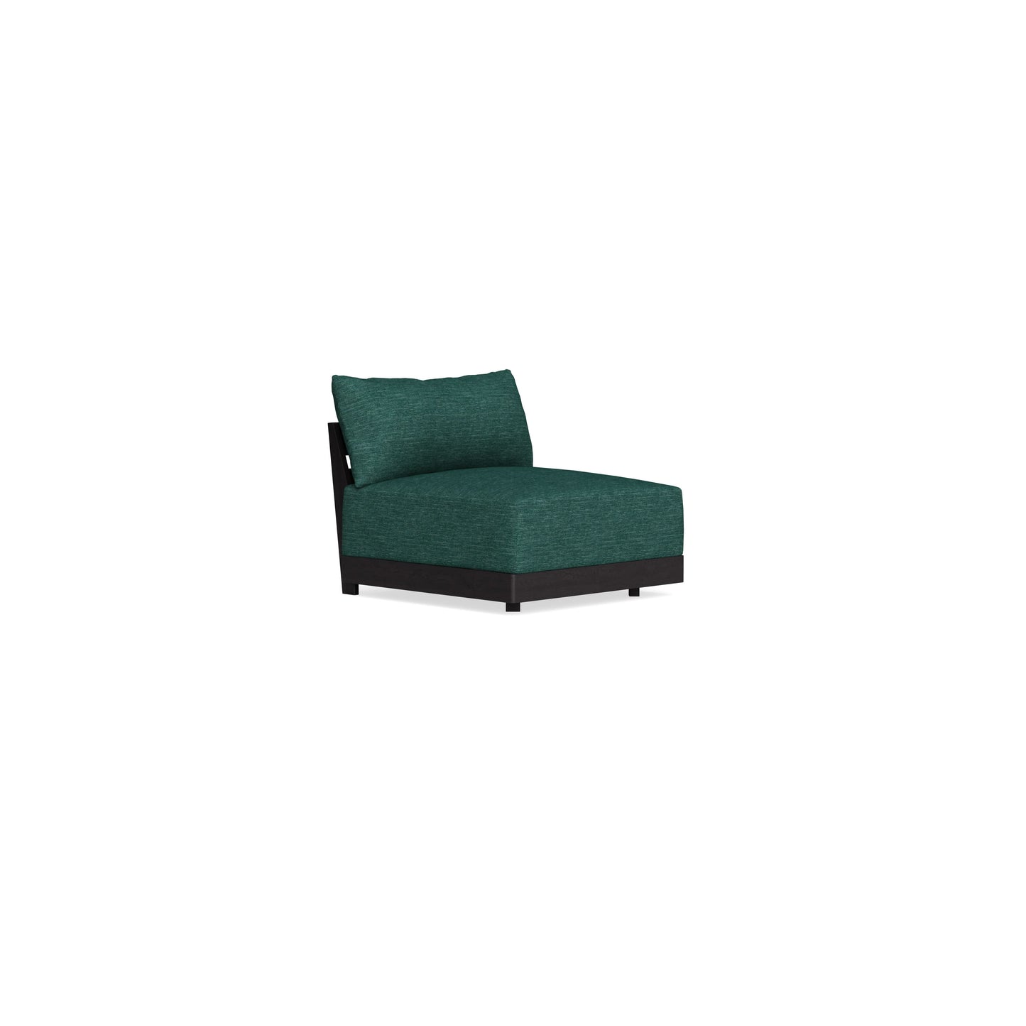 Modular Bondi Black Armless Chair in Forest Green | Memory Foam Blend