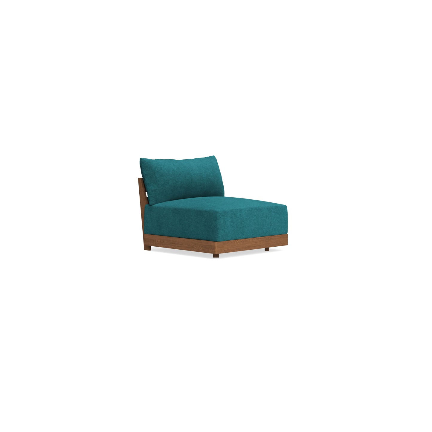 Modular Bondi Espresso Armless Chair in Ocean | Memory Foam Blend