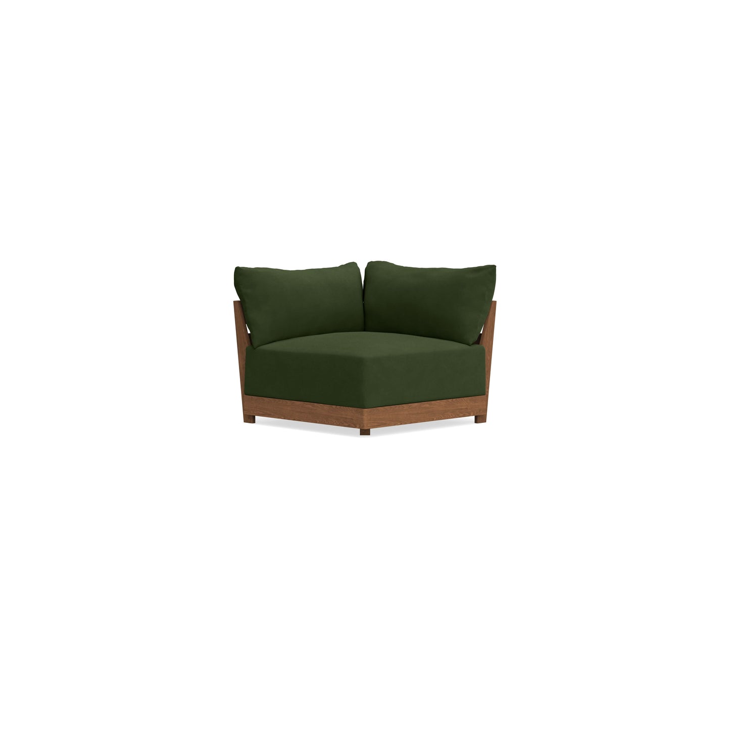 Modular Bondi Espresso Corner Chair in Tuscan Green | Memory Foam Blend
