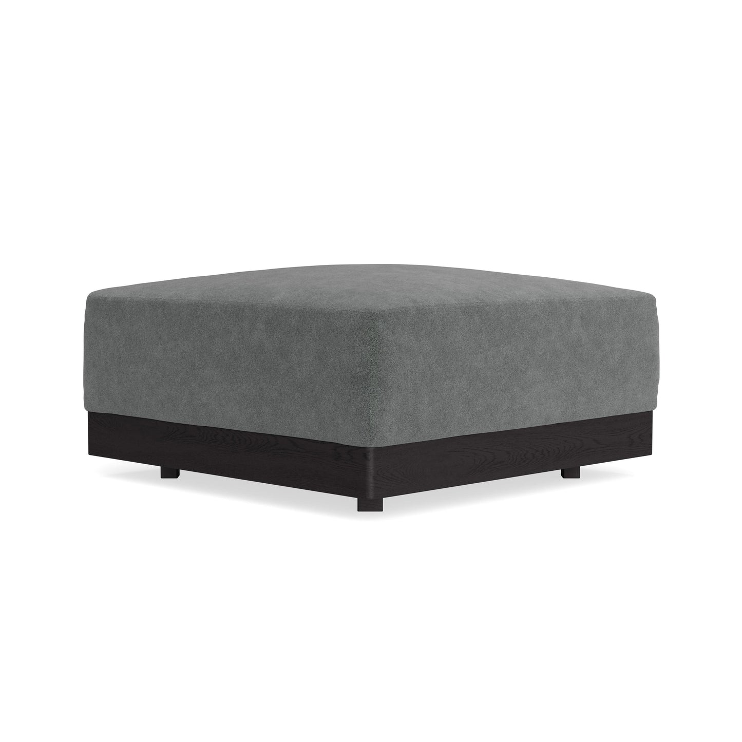 Modular Bondi Black Ottoman in Chimney Gray | Memory Foam Blend