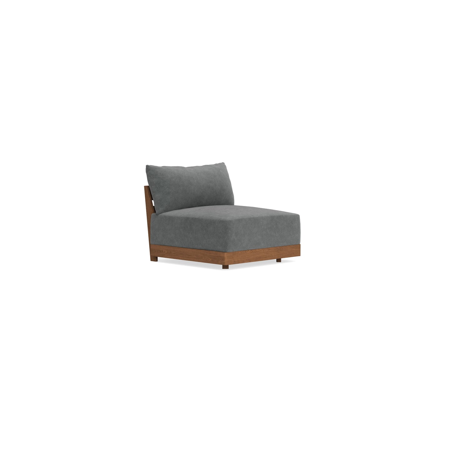 Modular Bondi Espresso Armless Chair in Chimney Gray | Memory Foam Blend